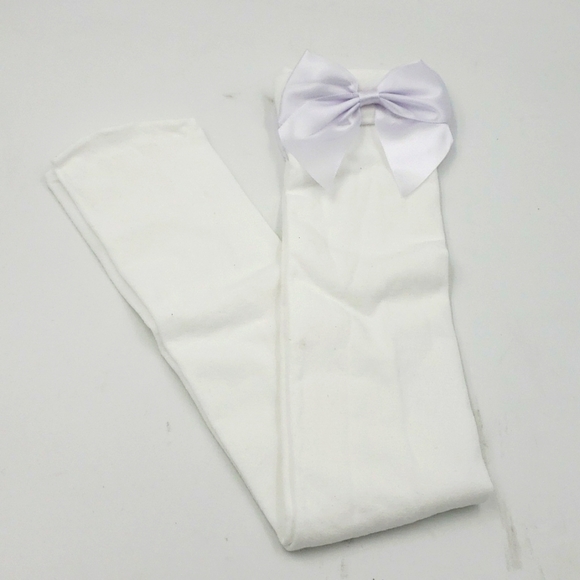 WHITE Knee-highs with Bow - Picture 1 of 2